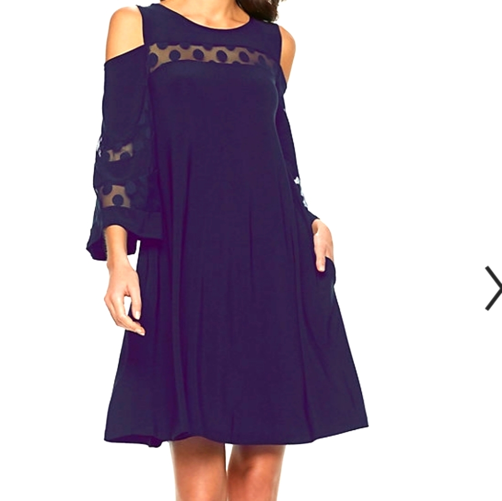 Women's Nina Leonard Lace Cold-Shoulder Sh…